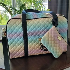 Betsey Johnson Pastel Weekender Bag and Wristlet